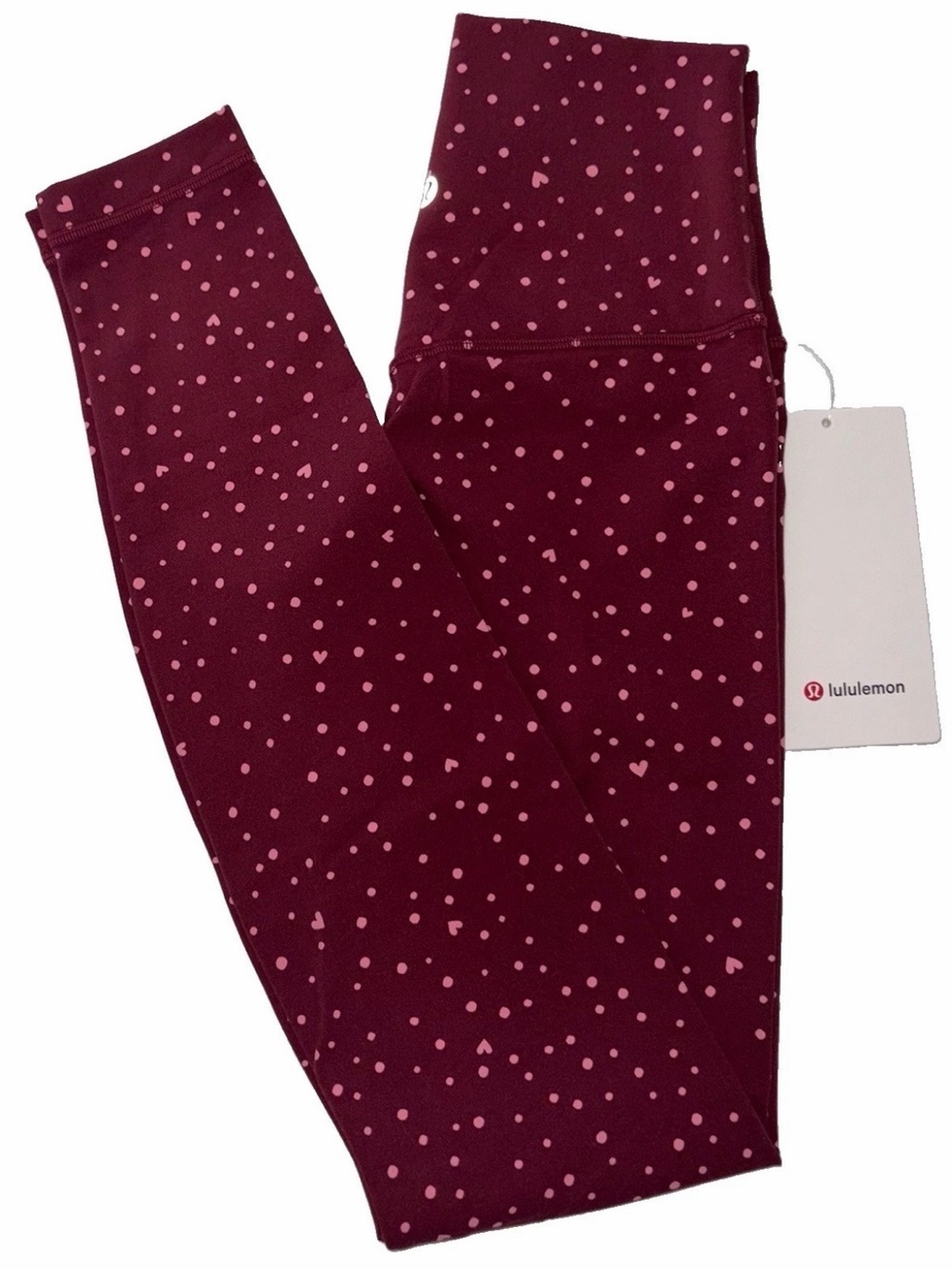 NWT*LULULEMON*SIZE 2*ALIGN NO LINE HIGH RISE 28” PANT*SCATTERED HEART DOT $108